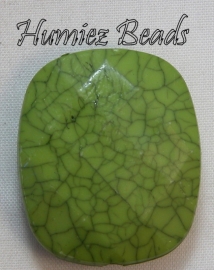 02202 Acryl imitatie gemstone fancy square Groen 31mmx26mmx9mm 7 stuks