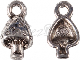 03851 Bedel paddestoel Antiek zilver (Nikkelvrij) 13mmx8mm  1 stuks