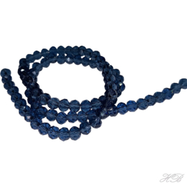 05665 Glaskraal imitatie Swarovski streng (±40cm) Rondel facet Montana   4x6mm; gat 1mm 1 streng