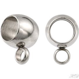 04976 Spacer met oog (304 stainless steel) Metaalkleurig 9x5x6mm; gat 4mm; oogje 1,8mm 4 Stuks