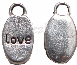 02135 Bedel love Antiek Zilver (Nikkelvrij) 16mmx9mm 6 stuks