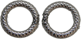 01911 Metallook ring Antiek zilver 20mmx3mm 11 stuks