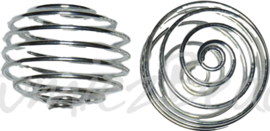 02112 Metallperle spiraal Silberfarbe (Nickelfrei) 17mmx19mm 3 stück