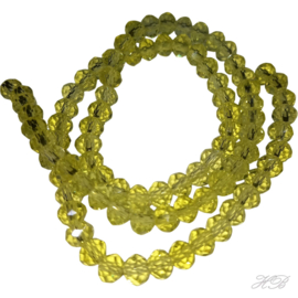 05670 Glaskraal imitatie Swarovski streng (±40cm) Rondel facet Lt colorado topaz   4x6mm; gat 1mm 1 streng