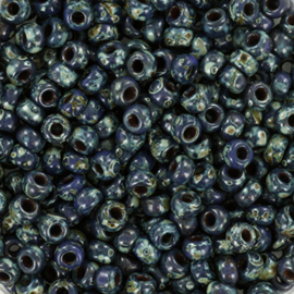 MR-08064 Miyuki Rocailles opaque picasso cobalt (8-4518) 8/0 ±15 gram