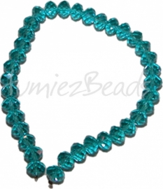 03595 Imitatie swarovski streng (±25cm) Licht blauw 12mmx8mm 1 streng