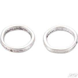 05235 Kralenframe Ring Antiek zilver (Nikkelvrij) 19x4mm; gat 1mm 4 stuks