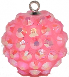 03162 Hanger resin imitatie swarovski Roze 16mm 3 stuks