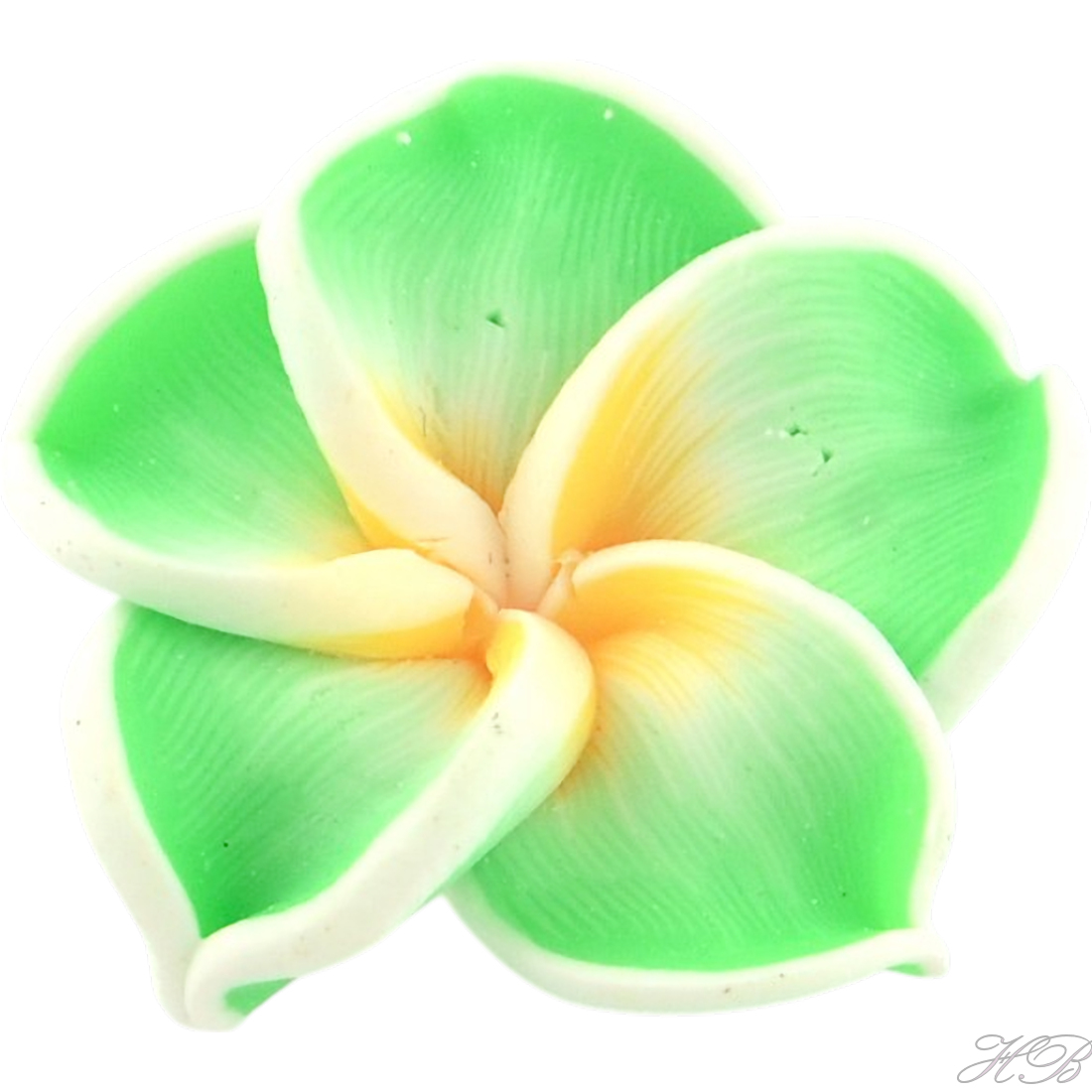 05410 Fimokraal Bloem Medium Spring Green   15x8mm; gat 2mm 5 stuks