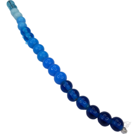 01999 Glaskraal streng ±18cm Blauw 10mm; gat 1,5mm 1 streng