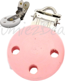 04050 Clip für Schnullerkette aus Holz Pink 45mmx29mmx16mm 1 stück