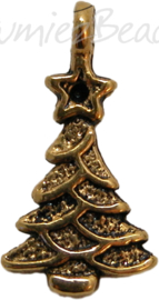01651 Bedel kerstboom Antiek goud (nikkelvrij) 21mmx11mm 6 stuks