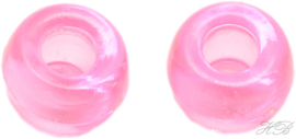 04731 Acryl kraal  Roze 9x6mm; gat 4mm ±10 Gram