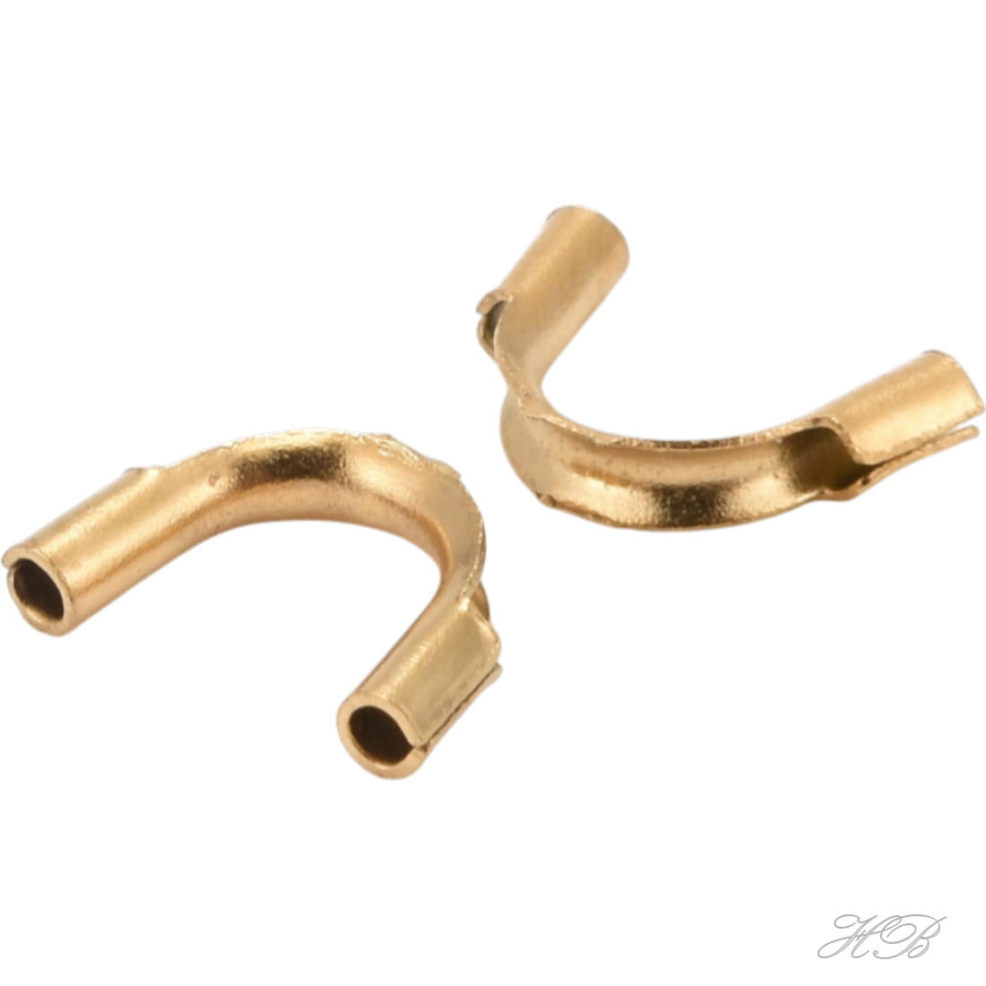 05598 Draadbeschermer (wire guardian) Goudkleurig (IP) 316 stainless steel  4,5x7,5x1,5mm; gat 0,6mm 4 stuks