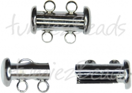 01183 Schiebeverschluss 2-rings Schwarz Nickelfarbe 15mmx7mm 1 stück