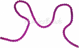 03962 Glaskraal crackle streng ±40cm Fuchsia 4mm; gat 0,5mm 1 streng