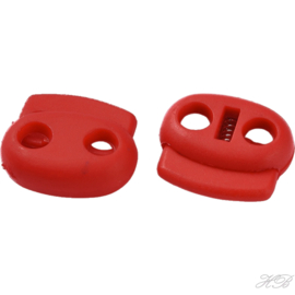 05140 Plastic slotje 2-gaats Rood 17,5x19,5x7,5mm; gat 4,5mm 3 stuks