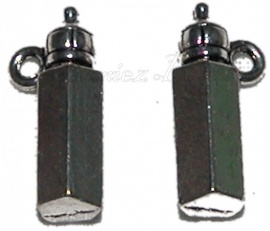 00617 Bedel babyfles Antiek zilver (Nikkel vrij) 18mmx7mm 4 stuks