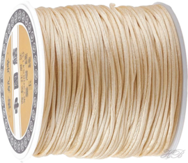 N-1010 Nylondraad (lijkt op satijnkoord) Light khaki 1mm ±14 meter