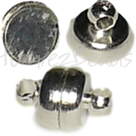 02169 Magneetslot rondel Zilverkleurig (Nikkel vrij) 11mmx7mm