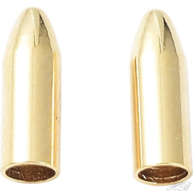 04427 Eindstopper  Goudkleurig (24k) (304 stainless steel)  7,5x2,5mm; gat 2mm 4 stuks