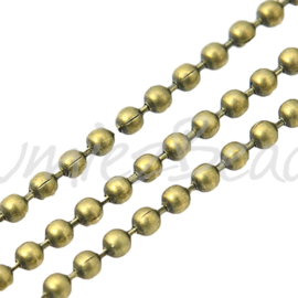 J-0033 Jasseron ballchain Antiek brons (Nikkelvrij) 1,5mm 1 meter