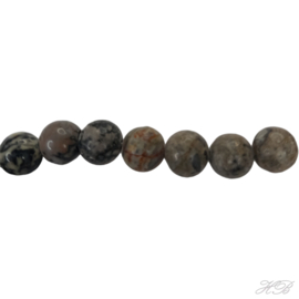 05088 Natuursteen streng (±30cm) Gemstone Grijs/wit/bruin 8mm; gat 0,8mm 1 streng