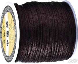 N-1019 Nylondraad (lijkt op satijnkoord) Coconut brown 1mm ±14 meter