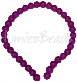 03408 Glasperle strang (±30cm) frosted Violett 12mm 1 strang