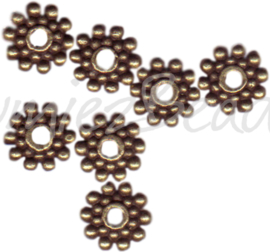 00229 Spacer daisy Antiek brons 8mm 14 stuks