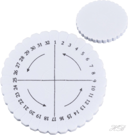 G-0012 Kumihimo schijf 32 slots Wit 102x10mm 1 stuks