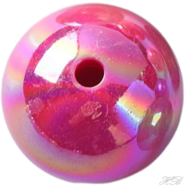 05070 Acrylkraal Rond opaque Hard roze 20x19mm; gat 2,5mm 3 Stuks