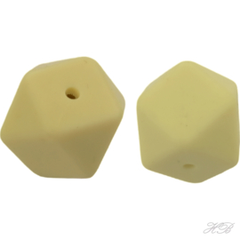 04816 Siliconenkraal Hexagon Geel 17mm; gat 2mm 3 stuks