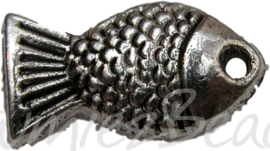 00637 Bedel vis Antiek zilver (Nikkel vrij) 14mmx7mm 11 stuks
