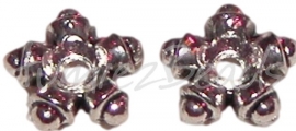 03028 Spacer daisy Bolletjes Antiek zilver 3mmx9mm 7 stuks