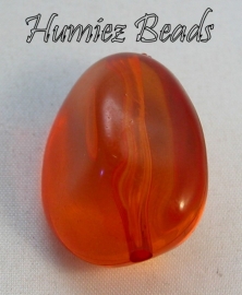 02395 Acryl perle oval Orange 30mmx24mmx19mm 6 stück