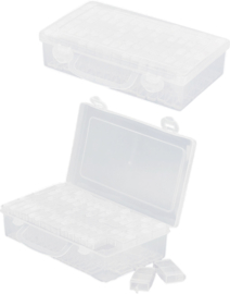 OP-0009 Koffer met 64 flipflop doosjes Transparant 1 koffer