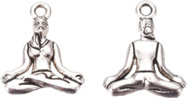 04450 Bedel Yoga Antiek zilver (Nikkelvrij) 20mmx16mmx3,5mm; Gat 2mm 4 stuks