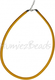 Silk-5011 Ketting Zijde koord Geel ±45cm (Zonder verlengketting) 1 stuks