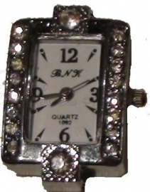 00914 Horloge bling Metaalkleurig/Chrystal  1 stuks