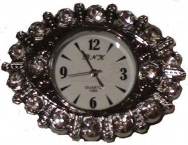 00516 Horloge bling Metaalkleurig/Chrystal  1 stuks