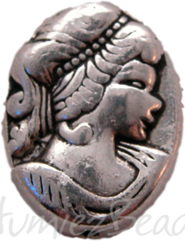 00927 Spacer buste of beauty Antiek zilver 17mmx13mm 3 stuks