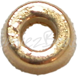 00190 Spacer glad Antiek goud 6mmx2mm; gat 3mm 18 stuks