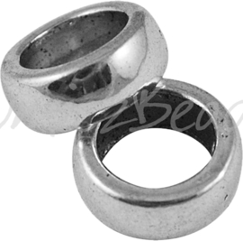 02630 Gesloten ringel rondel Antiksilber (Nickelfrei) 11mmx5mm; loch 7,5mm 6 stück