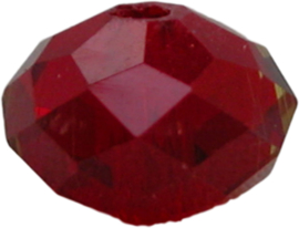 01729 Glasperle Imitation Swarovski 5040 briolette Ruby 8mmx10mm 6 stück