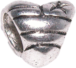 01222 pandora-stijl kraal hart Antiek zilver