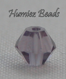 02343 Glaskraal Imitatie Swarovski 5301 bicone Lilac 4mm 12 stuks