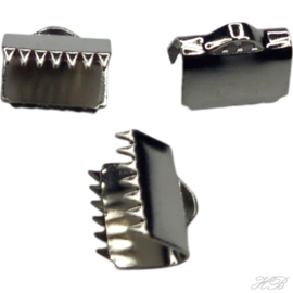 05610 Bandklem  Metaalkleurig (304 stainless steel) 10,5x6mm; gat 1,5mm 6 stuks