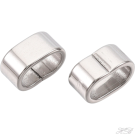 05139 Leerschuiver (304 stainless steel) Metaalkleurig 5x10x6mm; gat 8x4mm 3 stuks