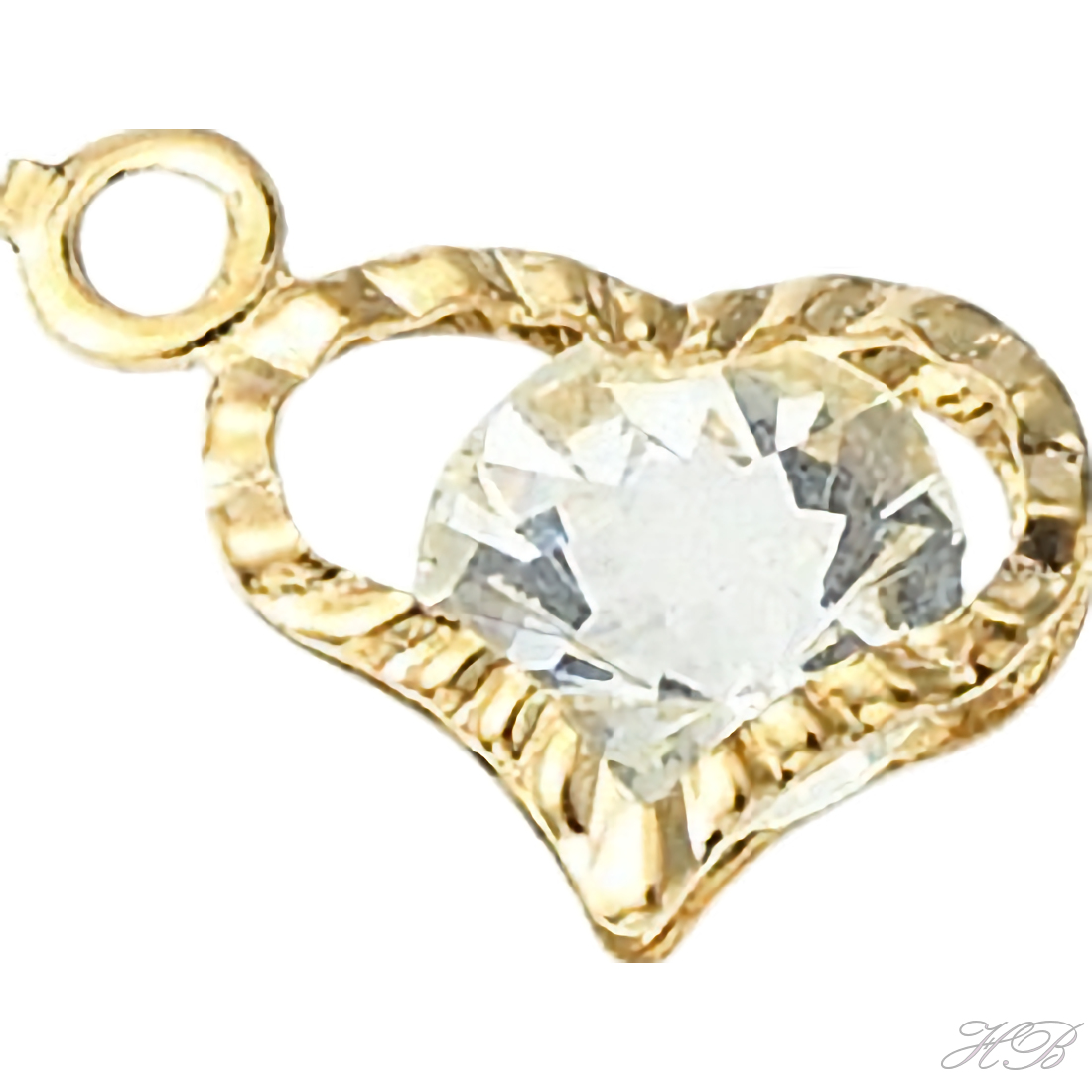 03333 Bedel Hart met rhinestone Licht goud (Nikkelvrij)/chrystal   15,5x9,5x6mm; gat 1,6mm 1 stuks
